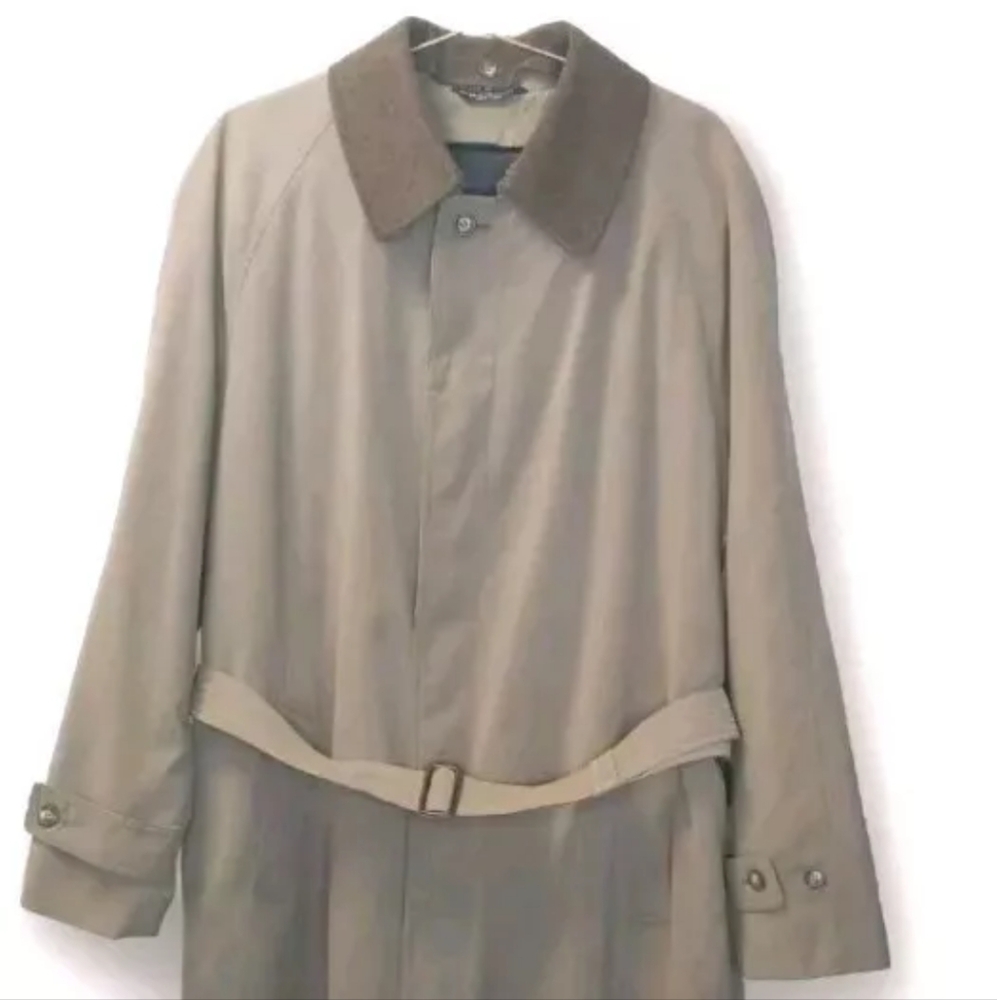 Ralph Lauren Trench Coat 44L Wool Liner Old Money English Country Khaki Green - Picture 5 of 16